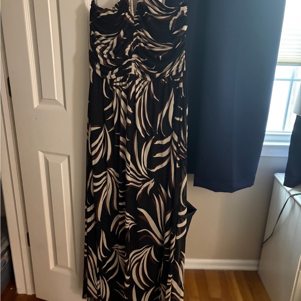 Evereve Black and Brown Patterned Dress